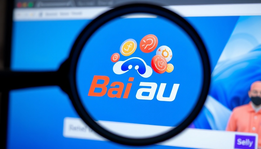 Baidu logo under magnifying glass, exploring Baidu Ernie models AI.