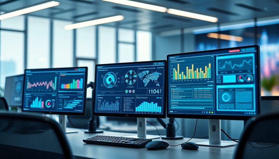 Computer monitors with data dashboards showcasing agentic AI.