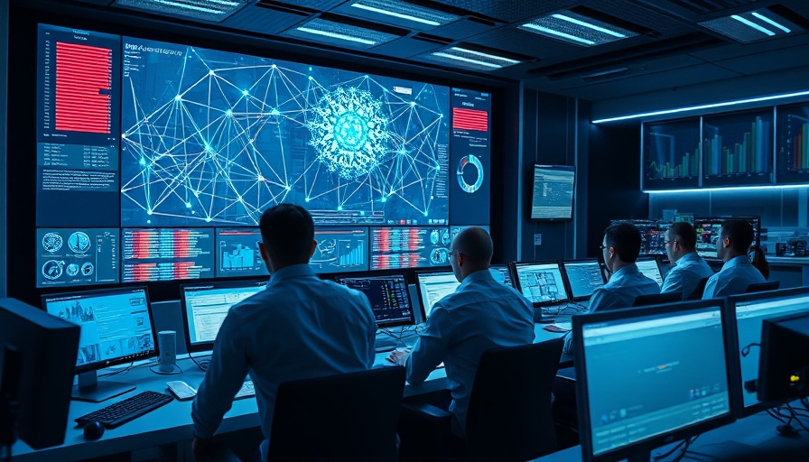 Modern control room analyzing AI models, futuristic LED displays.