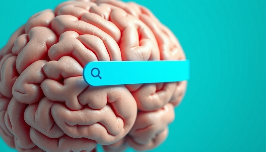 AI-driven search concept with brain and search bar
