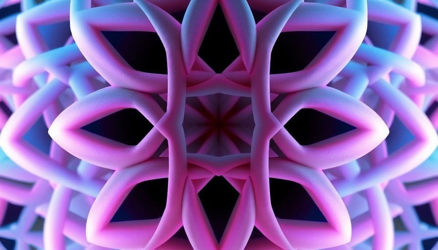 Abstract intertwining shapes in pastel colors.