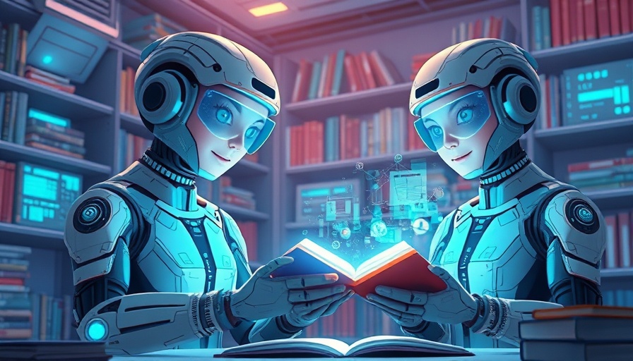 Futuristic AI research agents illustration, vibrant digital design