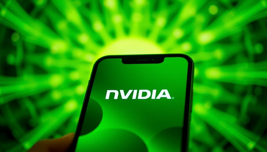 Nvidia GTC 2025 logo on smartphone with green background