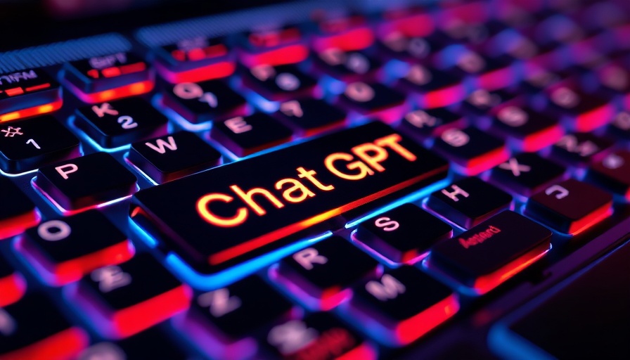 Futuristic ChatGPT keyboard key with digital effects, high-tech.