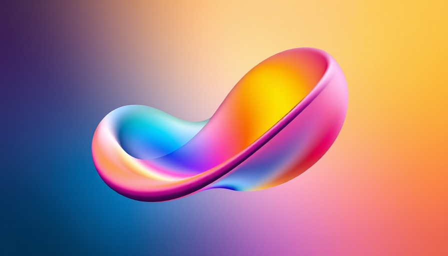 Colorful abstract shape representing Microsoft AI, digital gradient art.
