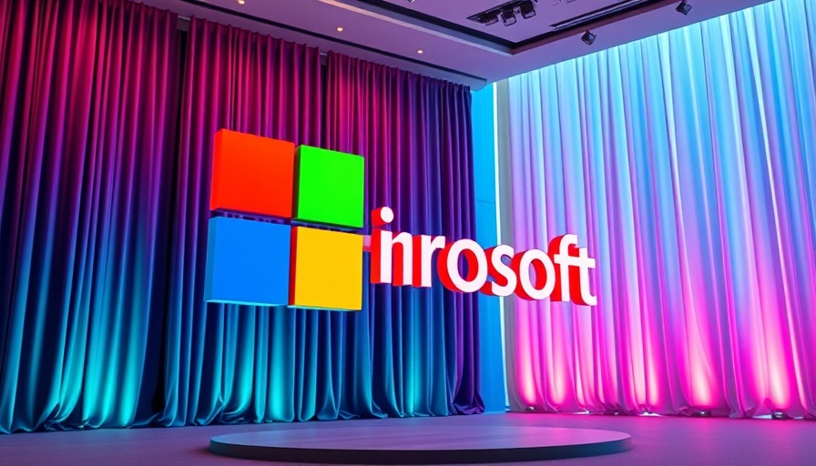 Microsoft AI colorful logo in modern tech setting