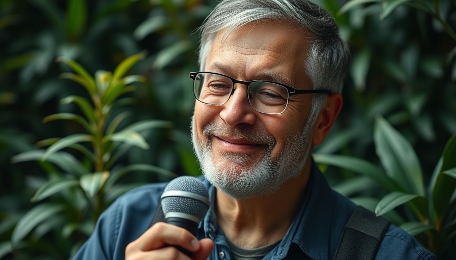 Microsoft AI expert discussing AI and quantum in a plant-filled setting.
