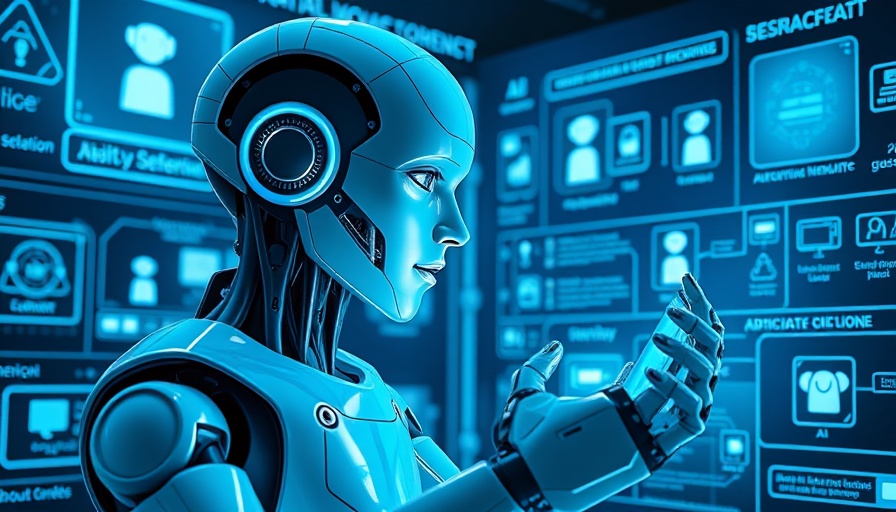 Futuristic robot with virtual AI interface representing Baidu's AI models.