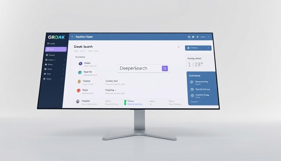Grok AI DeeperSearch button in minimalist UI interface.