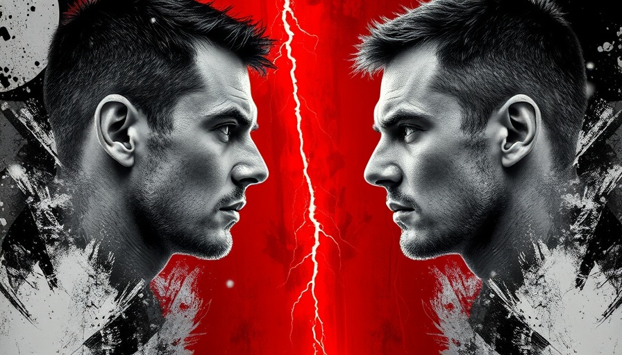Monochrome portrait depicting AI rivalry tension.
