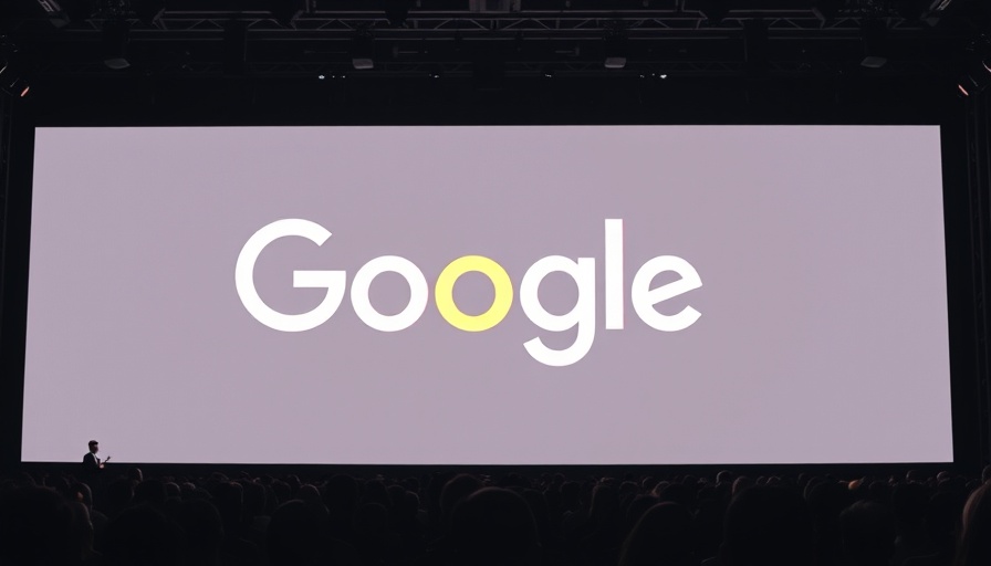 Large Google logo displayed in conference setting, illustrating Google AI answers medical queries.