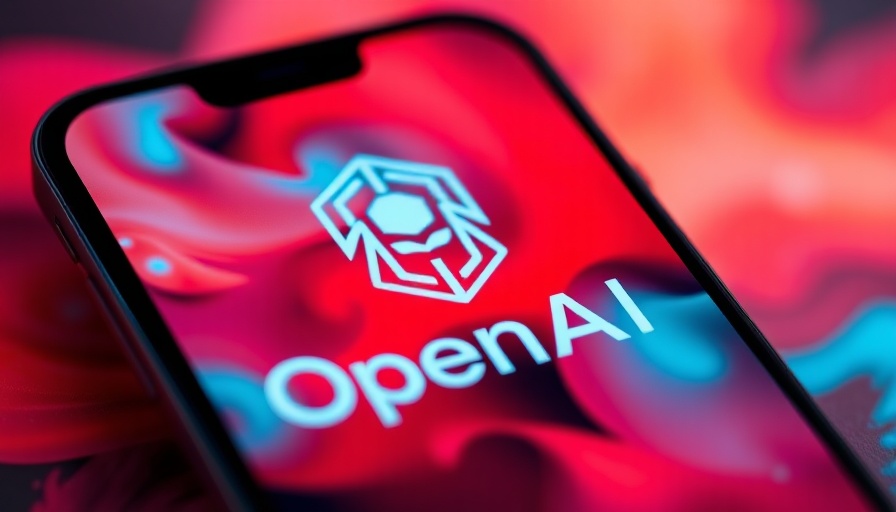 OpenAI logo on smartphone with vivid gradient background.