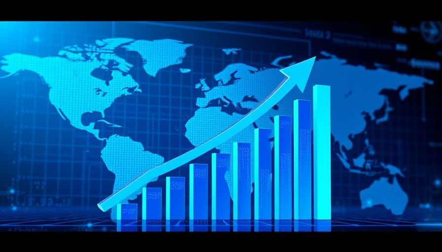 Futuristic illustration of AI scaling laws with arrows and charts.