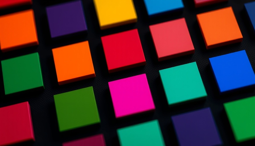 Colorful Microsoft AI-themed geometric design with vibrant squares