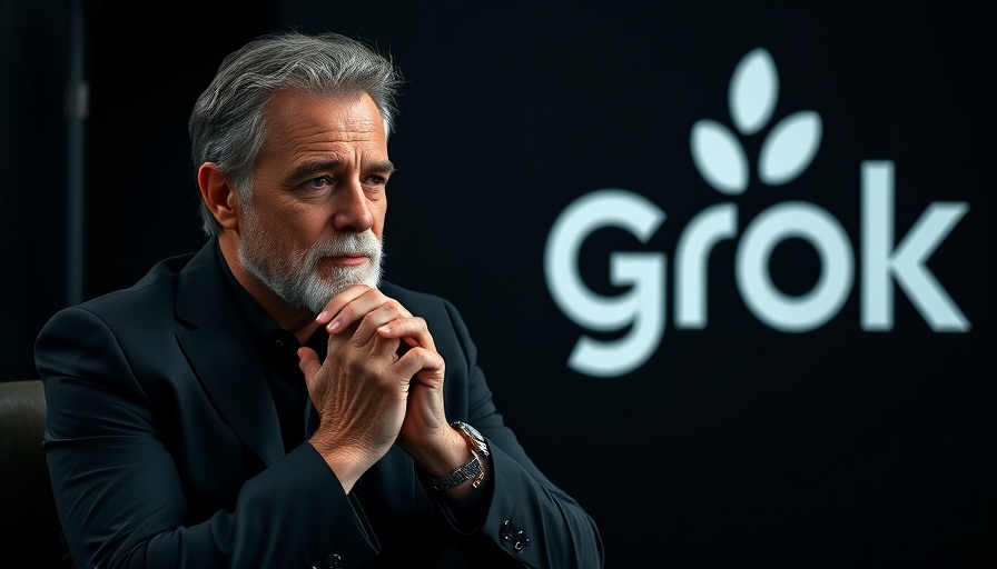 Thoughtful man with Grok AI logo, Grok AI expletives