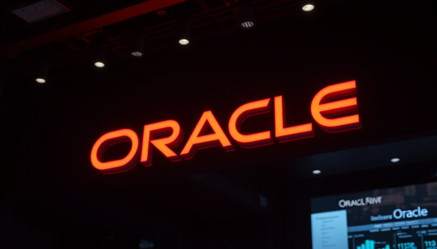 Illuminated Oracle logo in a dark environment featuring agentic AI.