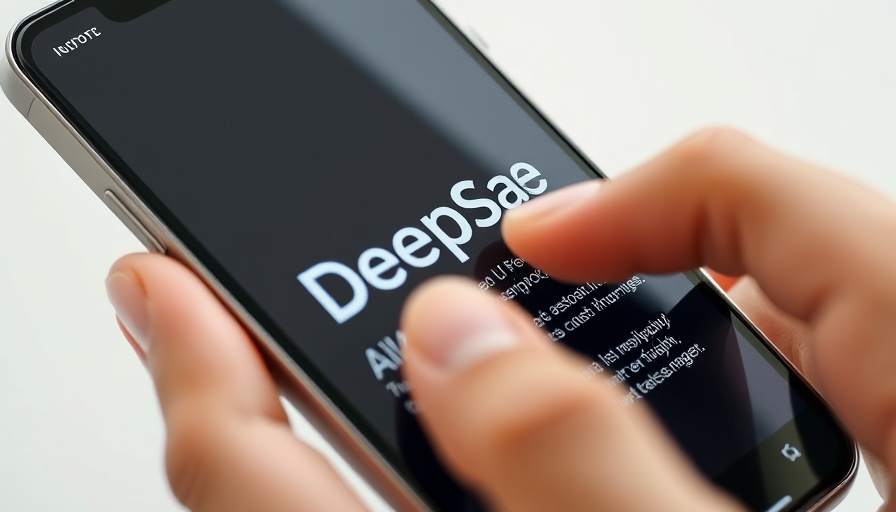 Close-up of DeepSeek AI interface on smartphone held by hand