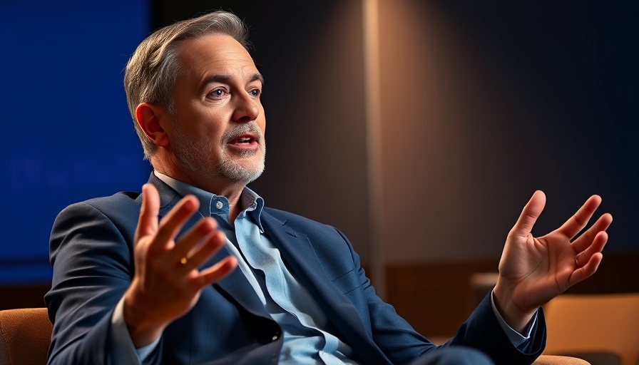 Mature man discussing agentic AI during interview.