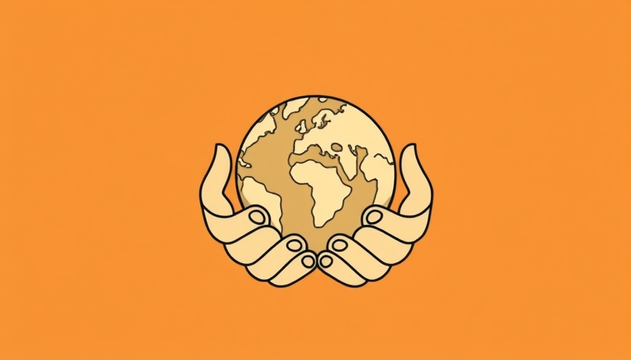 Minimalistic illustration of hands holding a globe related to Claude AI