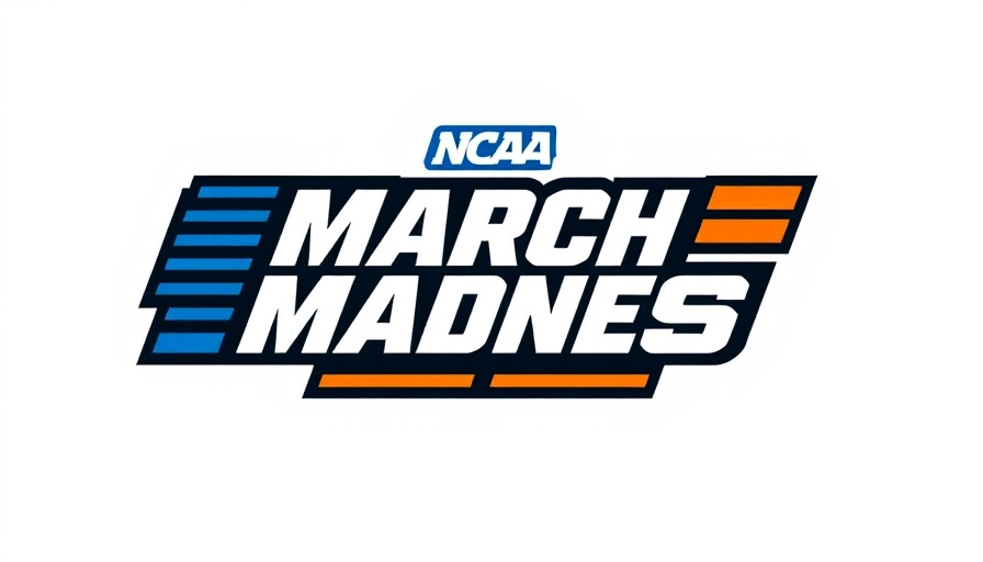 NCAA March Madness logo design in bold colors.