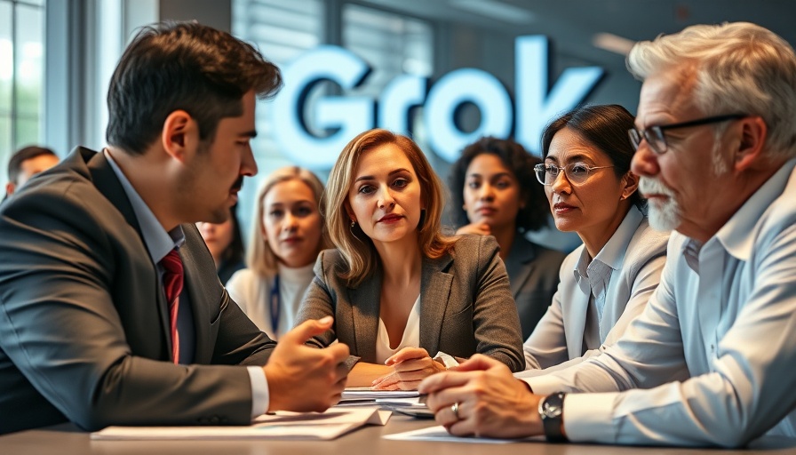 Prominent figures discussing Grok 3 in a conference setting.