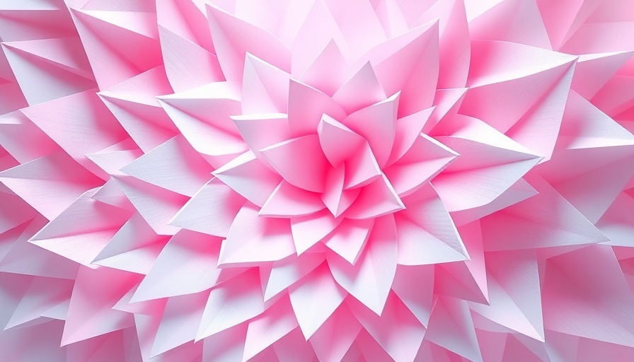 Abstract geometric design in pink and white for AI reasoning models