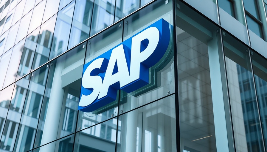 Modern building with SAP logo, AI Application Suites for SAP Business Users.