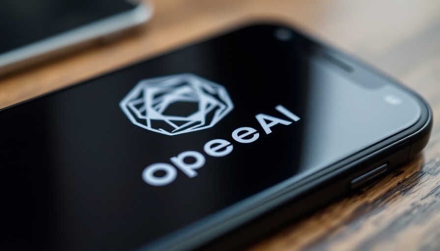 Smartphone with OpenAI logo on screen, showcasing AI technology