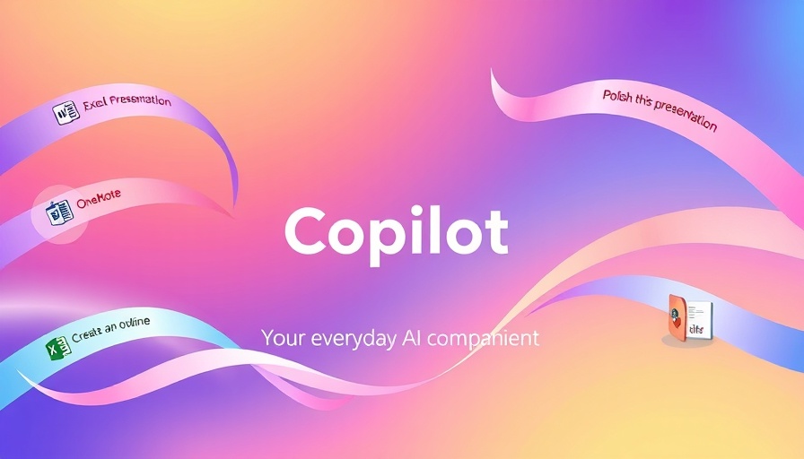 Gradient background with Microsoft icons, missing copilot concept.