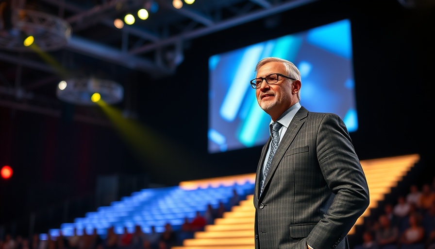 Experienced AI speaker presenting on digital stage at conference.