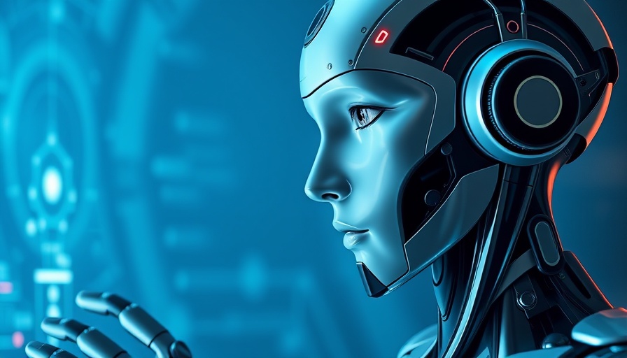 AI agents for government: futuristic robot using digital interface.