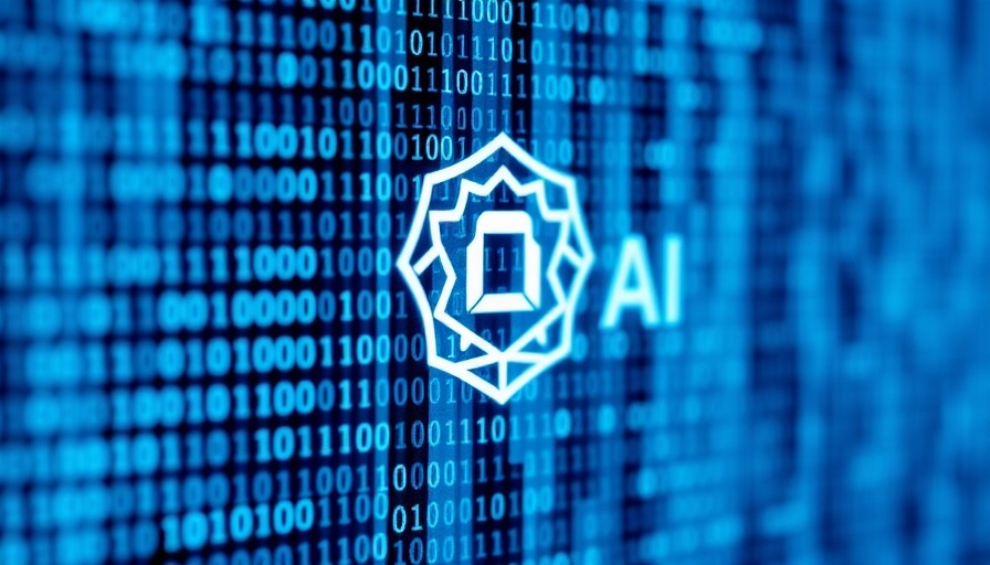 Close-up of OpenAI logo with dynamic binary code background.