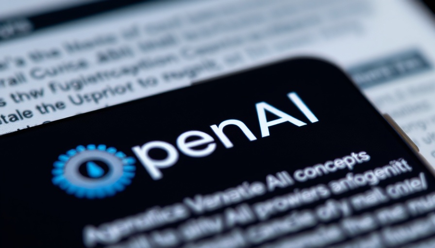 Close-up of OpenAI logo on phone with generative AI text background.