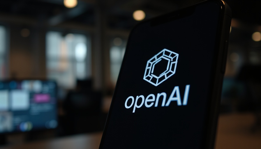 OpenAI logo on smartphone with AI document in background.
