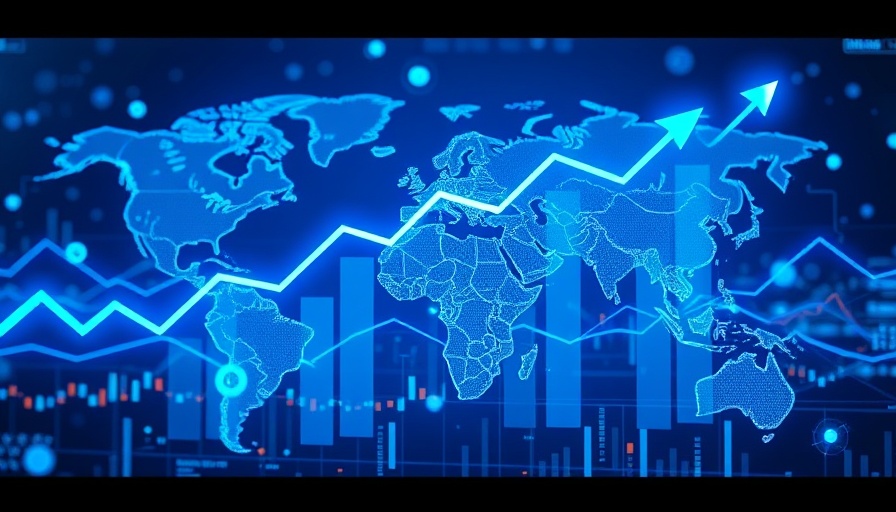 Abstract graph with upward arrows illustrating AI scaling laws growth.