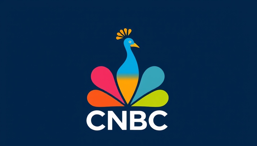 Multicolored CNBC logo on a dark blue background.