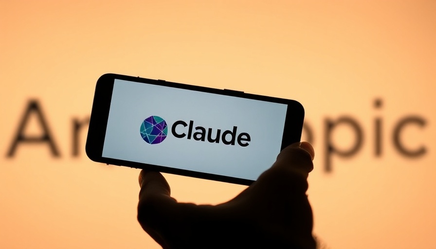Silhouette holding phone with Claude AI logo and network design.