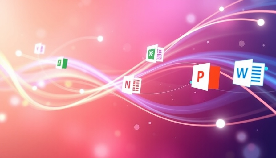 Illustration of Microsoft AI integration with Office apps.