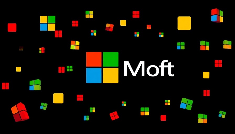 Colorful Microsoft logo blocks on black background