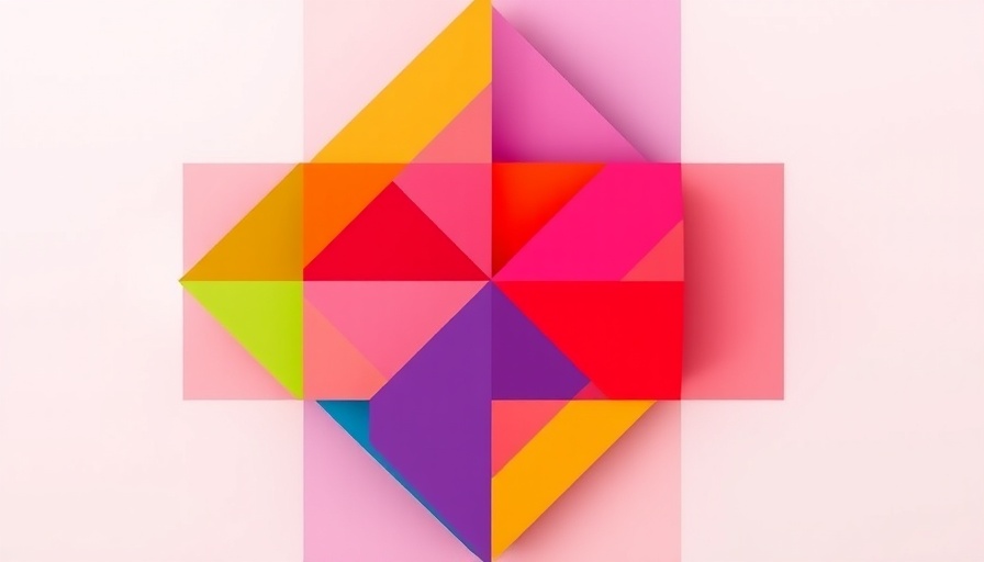 Colorful geometric abstract with four quadrants; vibrant and minimalist design.