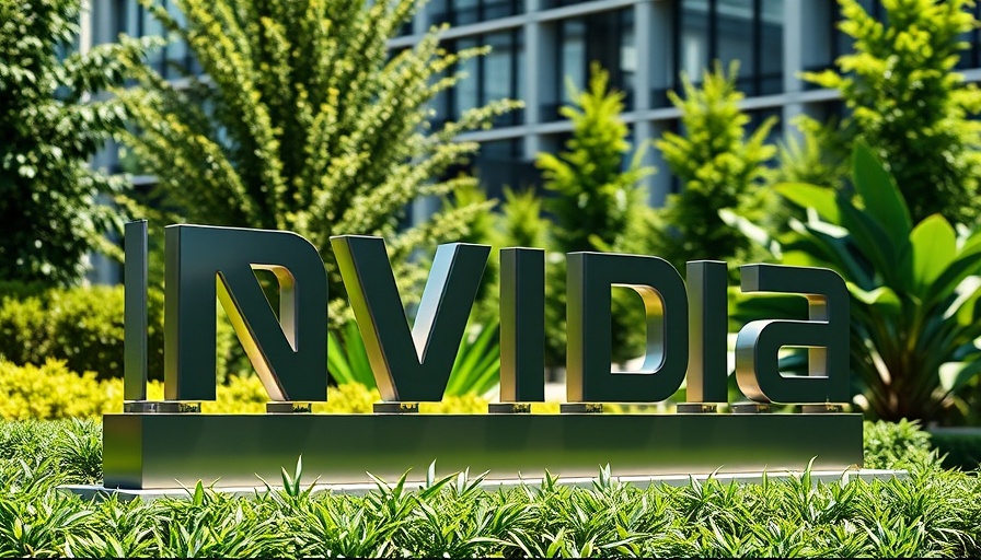 Nvidia corporate sign in a lush green setting, Nvidia stock decline insight.