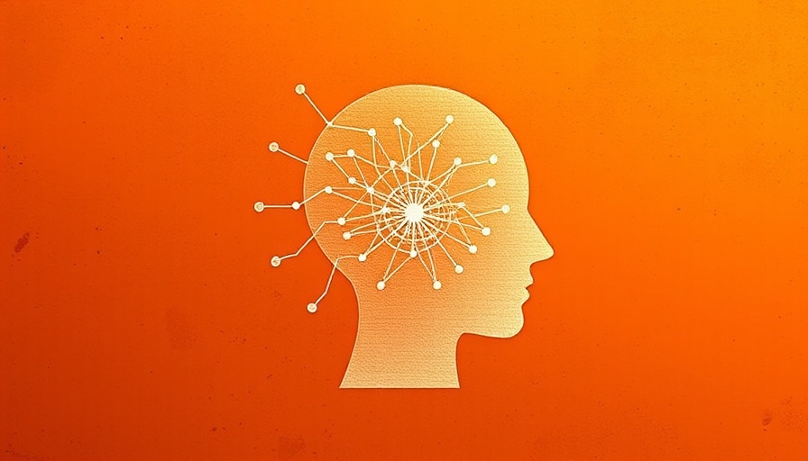 Abstract human face with neural network on orange, claude ai concept
