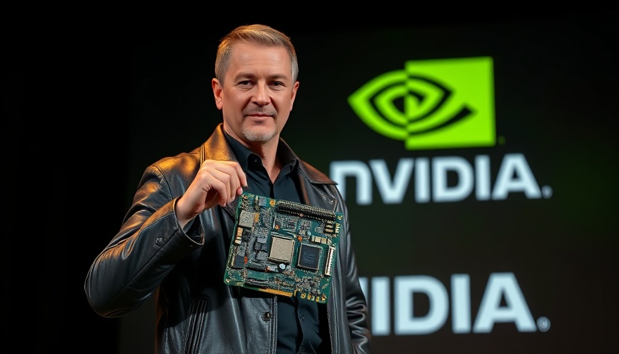 Nvidia executive discusses onshoring initiatives with circuit board on stage.