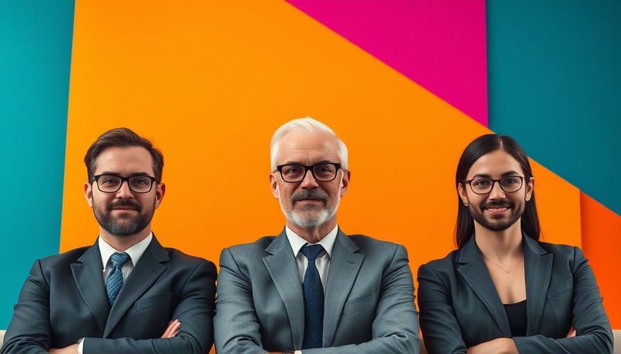 Business leaders in front of a colorful background, AI alliance with India’s Reliance