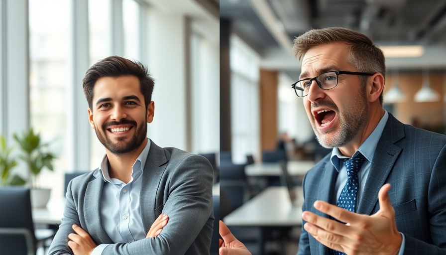 Two professionals in split image discussing AI in coding jobs.