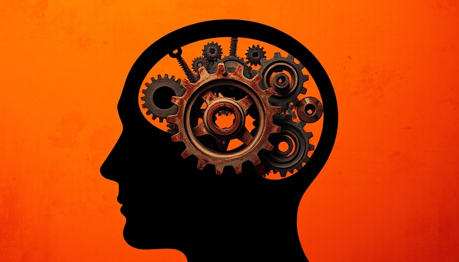 Silhouette of head with gears, symbolizing Claude AI thinking.