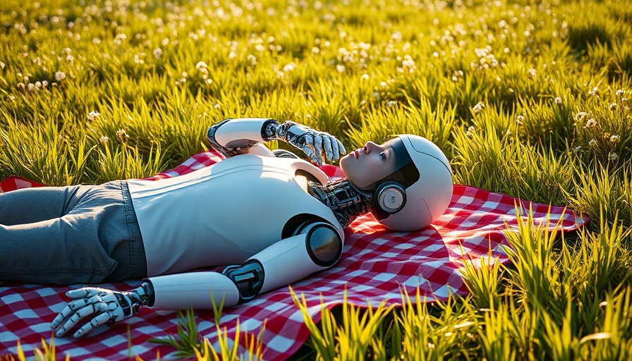 AI lovers relaxing on a picnic blanket in green field.