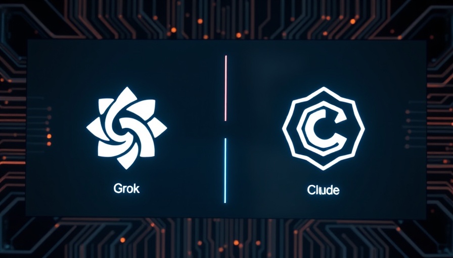 Futuristic interface showing Grok and Claude, highlighting AI in creative writing.