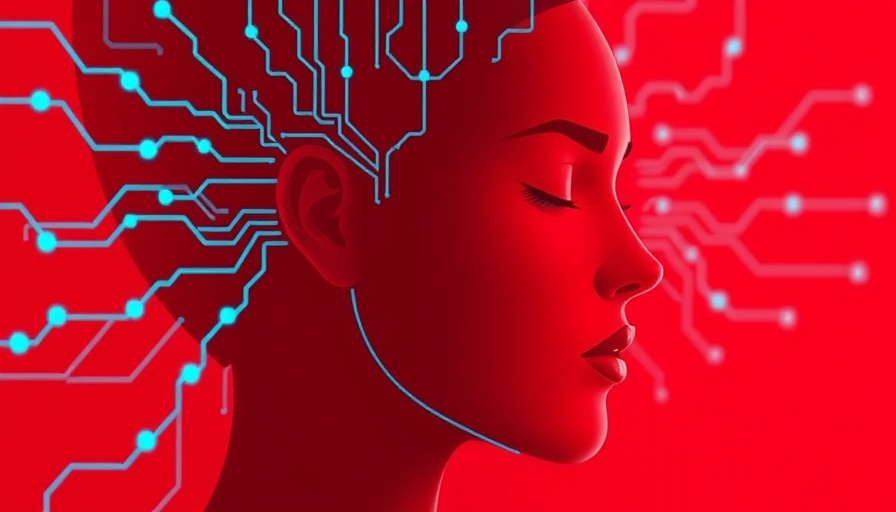 Abstract AI face with data lines on red background, Cloudflare AI web scrapers block.