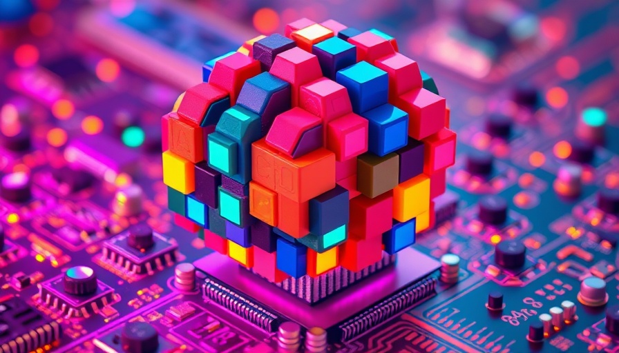 Colorful pixelated AI structure on digital blocks, agentic AI